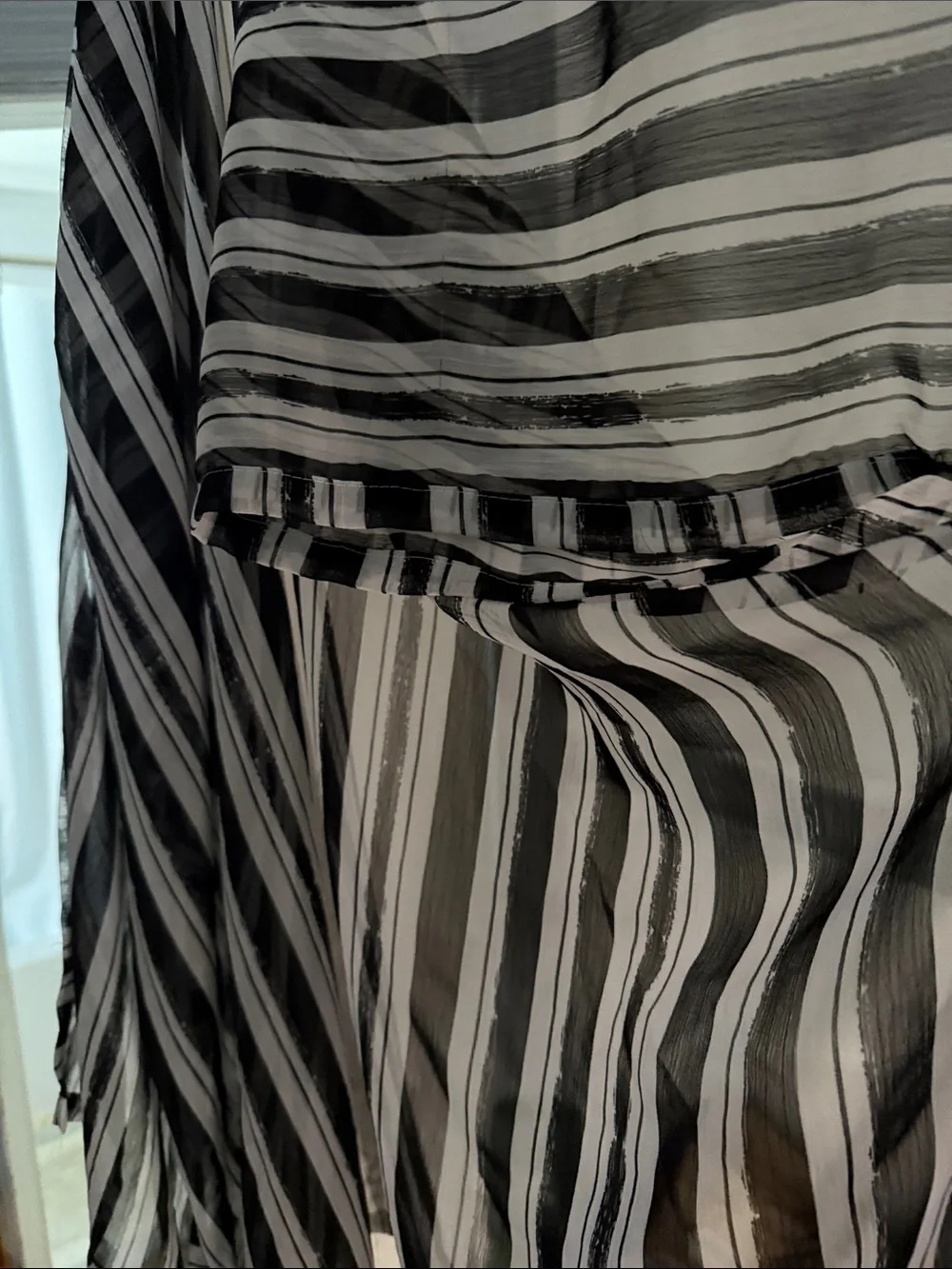 Black and White Striped Women’s Kimono/ Coverall